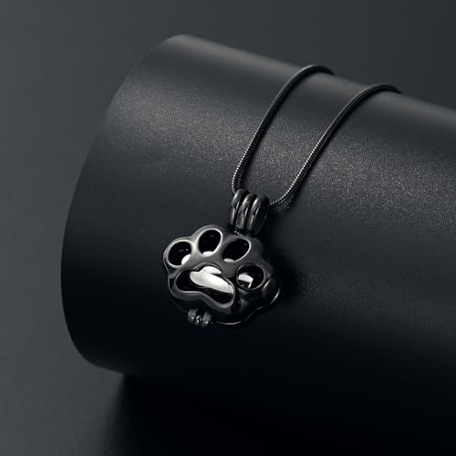 QGJNSGC Pet Cremation Jewelry for Ashes for Dog Cat Paw Print Memorial Locket Urn Necklace with Mini Case Keepsake Cremation Jewelry for Women/Men - Image 4