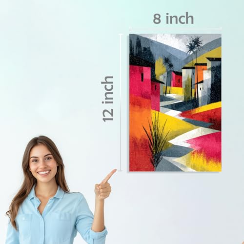 Image of SiddArtify Tropical Landscape Wall Art Prints Set - Modern Cityscape Poster Decor for Living Room Bedroom Office - 8x12 inch Board Pack of 6