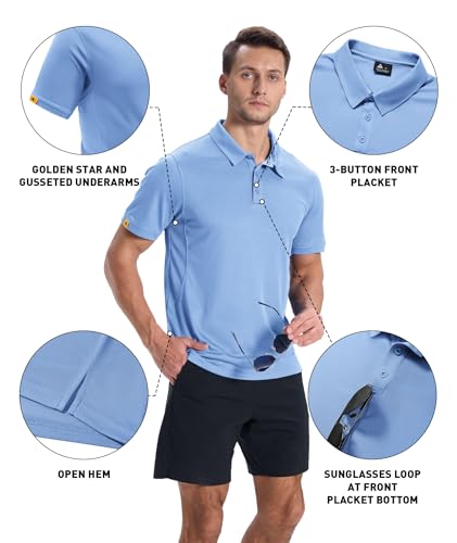 SECOOD 3Pack Polo Shirts for Men Short Sleeve Moisture-Wicking Golf Shirts Athletic Casual Collared T-Shirt - image 4