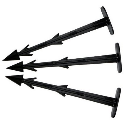 GardenFlora 50 x 15cm lange Erdanker Bodenanker Erddübel Erdnägel Erdspieß für Unkrautvlies Vlies Bodengeweben Abdeckplanen Kunststoff Haken Oberteil Schwarz