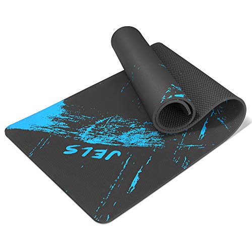 JELS yoga mat - 12mm Printed designs Extra Thick non slip TPE Exercise Mats for men & women with carrying strap, workout mat for All Types of Yoga, Pilates, gym, & Floor home fitness