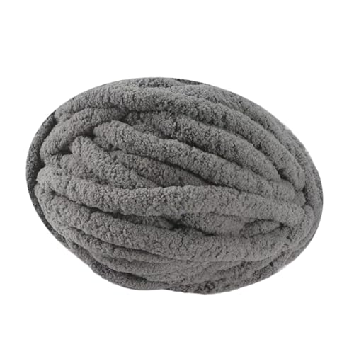 Freneci チャンキーニット 毛糸 極太 長さ27m マンドゥバッグが作れる ふわふわ編み糸 北欧 DIY 20mm 太い芯糸 毛布 肩掛け 寝具 ペットハウス ひざ掛け DIY手編みロープ 帽子 セーター クッション 多機能 編み物用 手芸 秋冬糸 防寒対策 丈夫 綿糸 洗濯可能, グレー