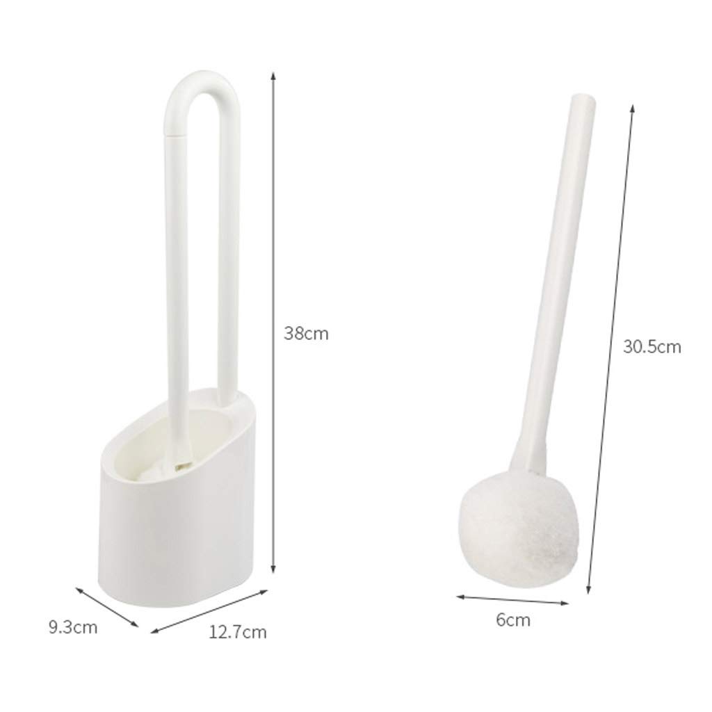 Set di scopino e supporto per WC con manico lungo e setole spesse, design salvaspazio per una pulizia profonda e supporto per un'igiene efficiente del bagno