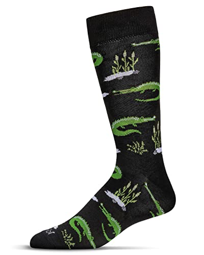 MeMoi Men's Alligators Rayon Crew Socks