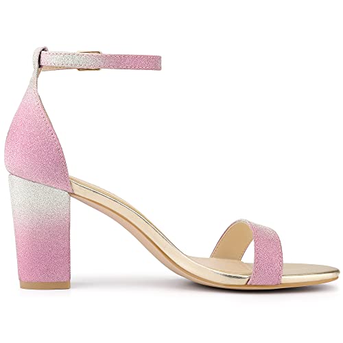 Allegra K Donna Sandali Tacco Blocco Cinturino
