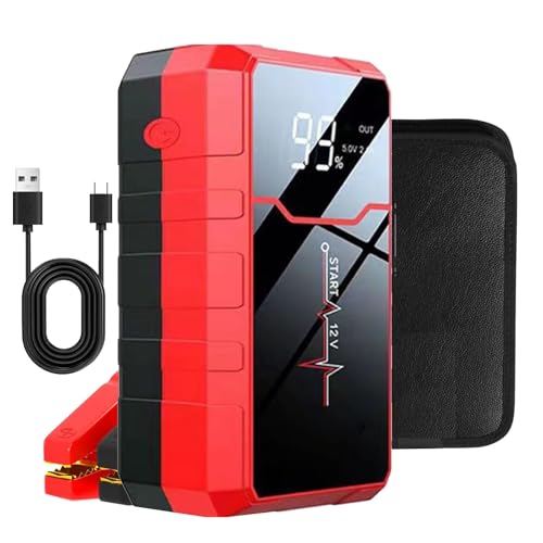 IYUESQ Arrancador de batería de automóvil, arrancador de batería portátil, Caja de Arranque de batería de Litio de 3000 A y 12 V con inflador de neumáticos de 150 PSI, Amplificador de Bat