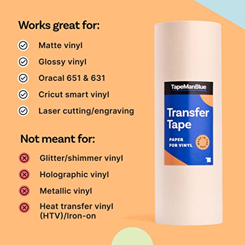 Tapemanblue TMB12X100P 12 Inch X 100' Roll Of Paper Transfer Tape thumb #6