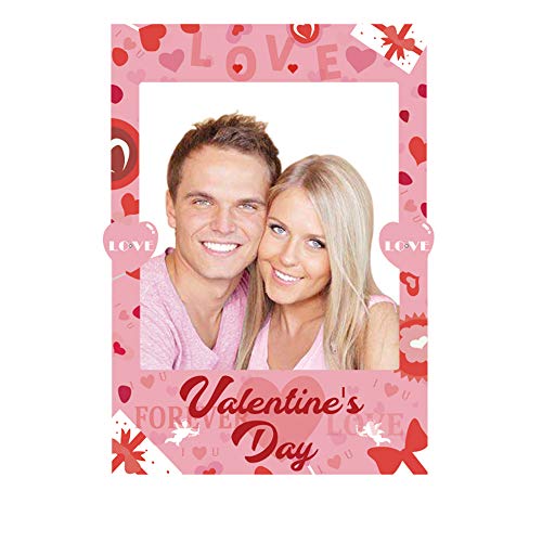 Omgouue 2 in 1 Valentine’s Day Photo Booth Props Frame Party Favor - Bridal Shower, Engagement, Wedding,Girl Birthday Party Decorations