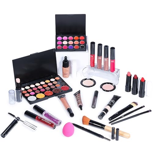 Komplettset Für Anfängerinnen, 27-Teiliges Makeup Kit, Mehrzweck Starter Bundle, Kosmetik Set Mit Concealer, Lipgloss – Bild 3