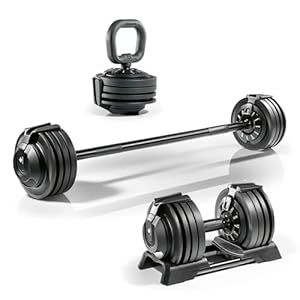 Multifunktionshantel Set von 3-24 kg | Verstellbar zu Kurz- & Langhantel und Kettlebell | Vielseitiges Training zu Hause | Ideal für Kraftaufbau und Ausdauer | Für ein effektives Workout
