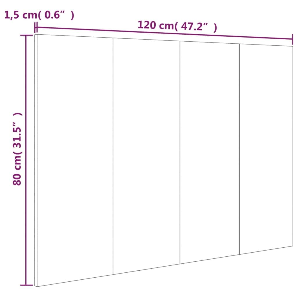 vidaXL Cabecero de Cama Cabezal Dormitorio Estructura Habitación Mobiliario Muebles Decoración Adorno Madera Contrachapada Sonoma 120x1,5x80 cm