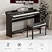 UMOMO 88 Weighted Key Digital Piano Keyboard with Piano Bench, Full Size Electric Piano with Piano Stand, Headphone Jack, 3 Pedal, Electronic Piano for Beginner, Adults, Black
