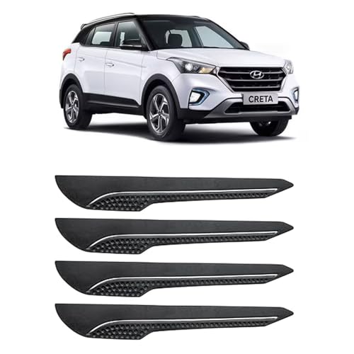 Image of AOSIS-Car Bumper Protector /Bumper Guard for Hyundai Creta with Single Chrome Stripe (4-Pcs)