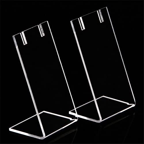 UUYYEO 4 Pcs Acrylic Earring Display Stand Single Pair Earring Holder L Shape Jewelry Display Rack
