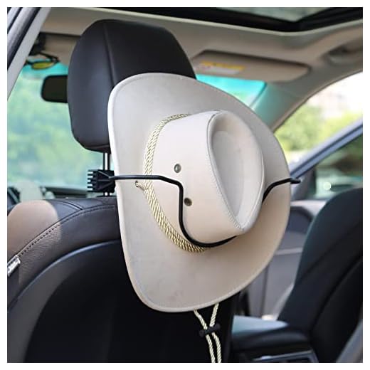 GEEDAR Cowboy Hat Holder Rack for Truck SUV Car(Keep Hat Shape) Car Hooks Car Clothes Hanger Bar Coat Hanger Hard Hat Holder for Truck Seat Car Accessories