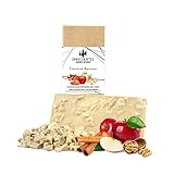 Tableta de chocolate artesano blanco con manzana, nuez y canela