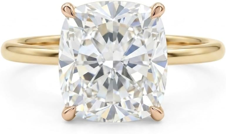 10K 14K 18K Gold 3-5 Carat Lab Grown Diamond Solitaire Ring IGI CERTIFIED Diamond Engagement Ring (E-F Color VVS2-VS1 Clarity)