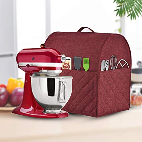 image for HOHUO Stand Mixer Dust-proof Cover for KitchenAid Mixer，Multi Pocket