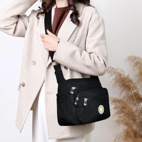 Aucuu Nylon Umhängetasche Damen, Schultertasche Handtaschen Multi Pocket mit Größere Kapazität, Damen Umhängetasche mit Mehreren Taschen, Multifunktionale Crossbody Bag für Arbeit Schule Shopper