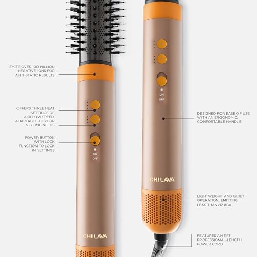 Image of CHI Lava AirGlam, Volumizes, Curls & Dries Hair, Mocha & Orange