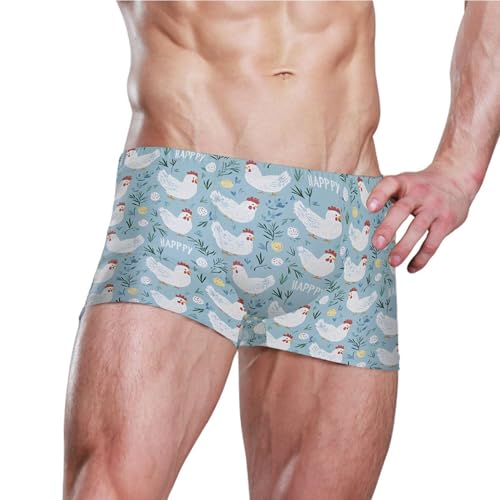 Cute Cock Rooster Mens Swim Trunk Swimwear Bathing Suit Swim Brief Square Leg Board Short S B04040643