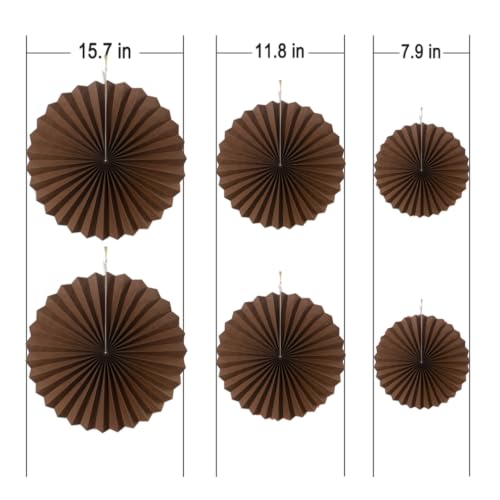 Image of MOWO Kraft Paper Fans Hanging Decoration, 6pc | birthday graduation wedding retirement nuetral baby shower new year party decoration