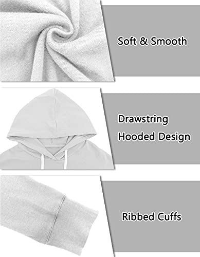 Syellowafter Women Casual Hoodie Long Sleeves Pullover Loose Soft Tunic Tops Comfy Sweatshirts White Xx-Large #TOP4