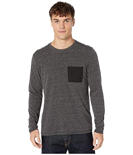 Threads 4 Thought Victor Tri-Blend Long Sleeve Poly Pocket Tee Heather Black SM