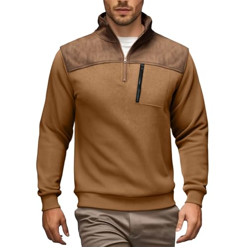 Pull homme sans capuche col zippé pour stopper le froid au cou