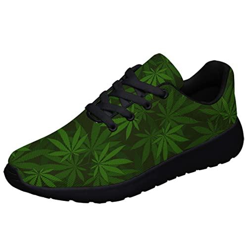 Sonzj-II Marijuana Shoes Men Women Custom Fashion Pot Leaf 420 Weed Sneakers Cannabis Leaf Running Tennis Shoes