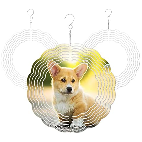 2 Pack 10 inch Aluminum 3D Sublimation Wind Spinner Double Sided Circle Sublimation Garden Wind Spinners Blanks for Heat Press, Innovation Wind Spinner Cover