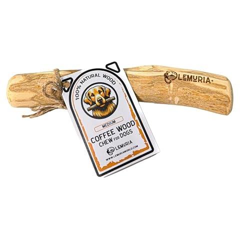 lemuria Coffee Wood Dog Chew Stick Toy, Natural Durable Real Wooden Bone Sticks for Dogs, Safe Dental Cleaning Chews for Teething Puppy, Stress Relief Toys for Medium Dogs (Medium) Cover