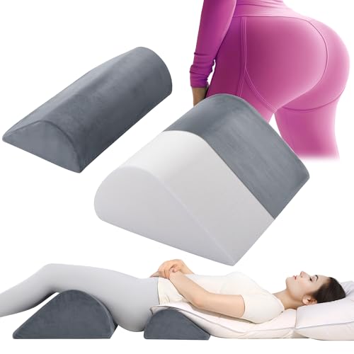 HOMBYS BBL Pillow After Surgery for Sleeping, Lumbar Support with Leg Wedge, 2 PCS Set for Brazilian Butt Lift Surgery Recovery, BBL Recovery Must Haves,Pain Relief