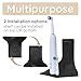 Power Perch Outlet Shelf with Cord Storage Strap – Bathroom Shelf for Electric Toothbrush and Toiletries – Small Wall Shelves for Homepod Mini, Echo Dot Stand – Easy Install, Black, 1-Pack