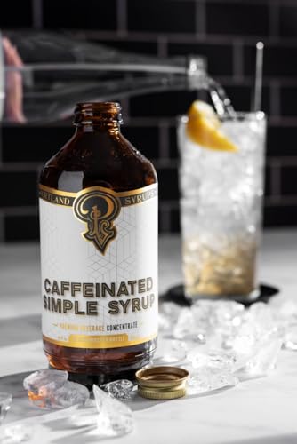 Image of Portland Syrups - Caffeinated Simple Syrup - Premium Beverage Concentrate for a Boost of Clean Energy - Add to Soda, Cocktails, Tea, Coffee Drinks, and More - 12 oz with 24 Servings (Pack of 2)