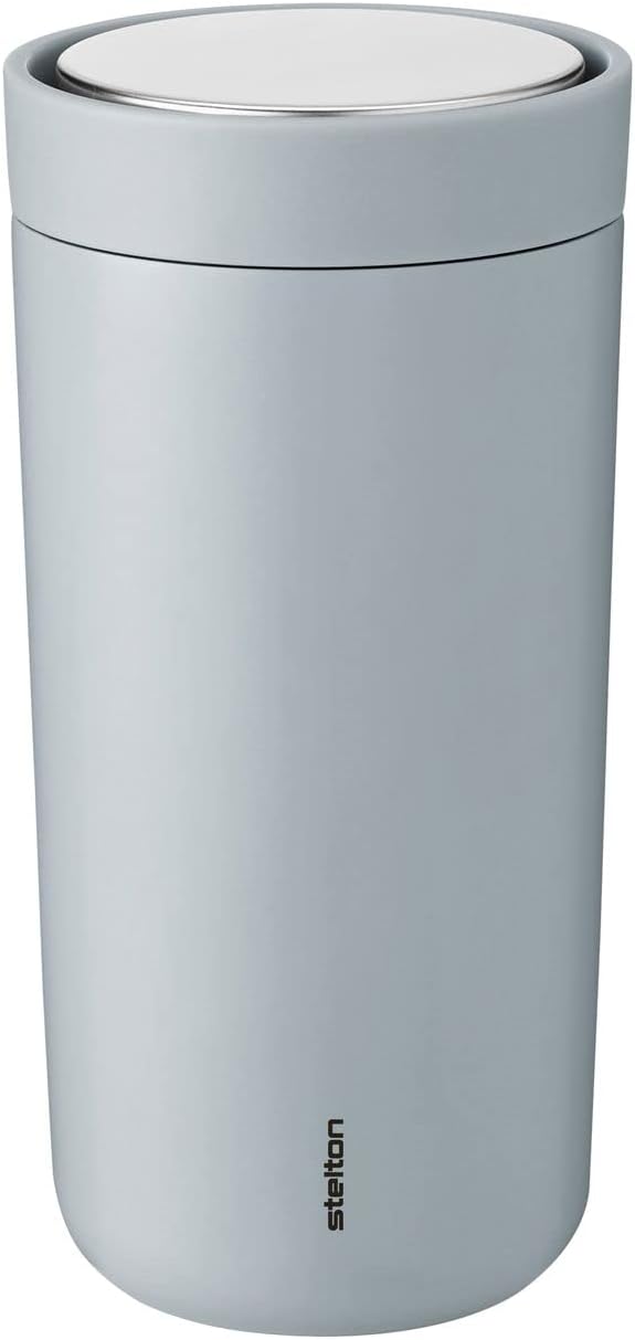 Stelton To-Go Click Thermal Mug, 0.4L, Double-Walled Insulated Flask, Rustproof, Leak-Proof, Smart Click Lid, Hot & Cold Drinks, Soft Cloud