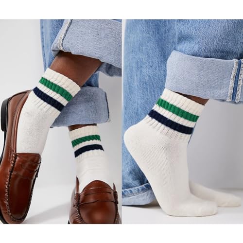 Novelty Socks For Women - Striped Retro Mini Crew Sporty Calf Casual Cotton Ankle Socks4