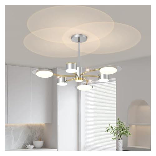 Plafonnier nordique simple LED argenté dimmable L95cm pour salon