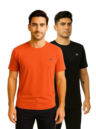 Image of Force NXT Men's Premium Microfiber Fabric Solid T-Shirt | Round Neck Half-Sleeves T-Shirt for Men | Sweat Wicking with Label Free for Daily Uses