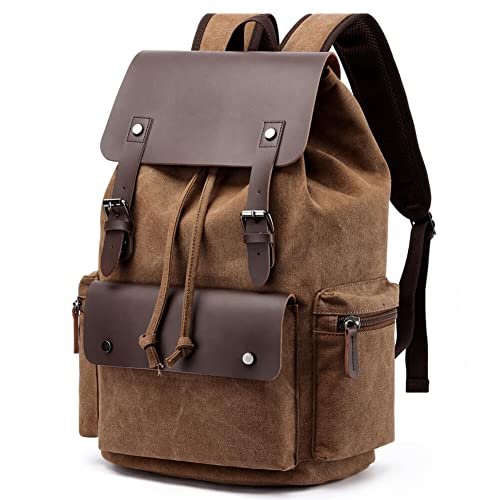 Vintage-Rucksack aus Segeltuch, lässiger Tagesrucksack, Reiserucksack für Damen und...