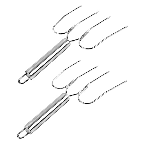 Alipis 2pcs Turkey Lifting Forks Roasting Food Forks Portable Steak Skewer Baster for Cooking
