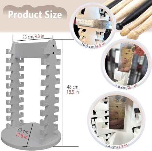 Soporte para baquetas con gran capacidad para 20 pares, para set de batería miniatura 3