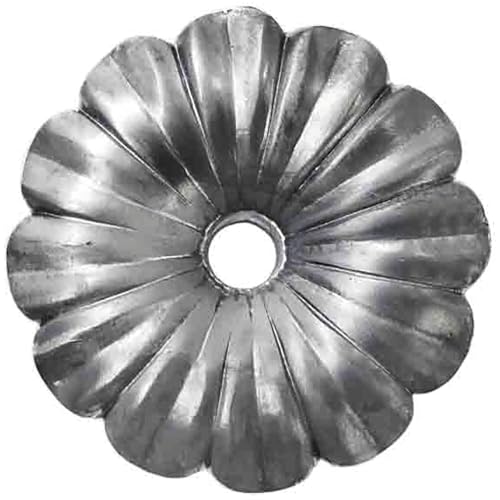 Specifiche: dimensioni: Ø 95 mm | Versione: rosetta in ferro battuto con foro 8 mm | Design: elemento decorativo rosetta