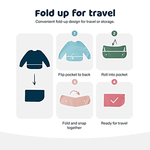 image for Tiny Twinkle Mess Proof Baby Bib,Waterproof Smock Baby Bib for Eating,