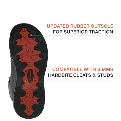 Product Image 5: Simms Freestone Wading Boots for Men - Rugged Rubber Sole Fishing Shoes with Traction Control and Time-Tested Durability - Gunmetal - 12