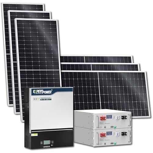 ExpertPower 10KWH 3240W 48V-120V Solar Power System Kit | LiFePO4 48V 200Ah Battery, 3240W Solar Panels, 6.5KW Hybrid Solar Inverter, 120A MPPT Controller | Off Grid, Residential, Home, Cabin, Back Up