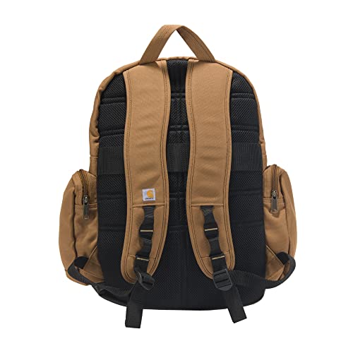Carhartt 35L Triple-Compartment Backpack, Durable Pack with Laptop Sleeve and Duravax Abrasion Resistant Base, Carhartt Brown2