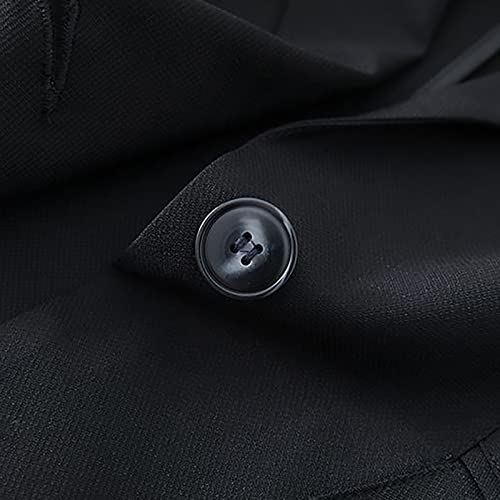 STKOOBQ Saída feminina diária primavera verão ajuste regular casual manga longa cor lisa, Preto, P