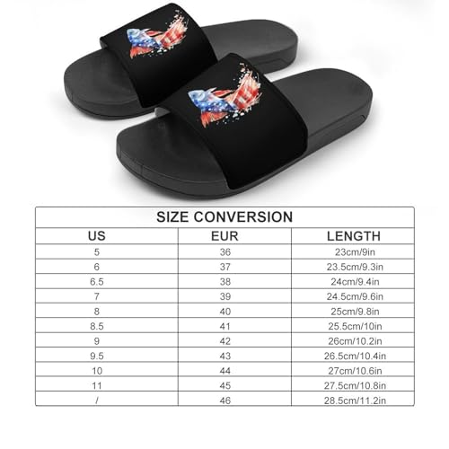 Watercolor Fishing U.S. Flag Non Slip Slides Sandals for Women Men Quick Drying Shower Shoes for Bathroom Pool Beach2