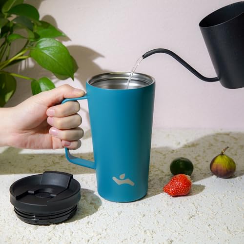 Image of Konokyo 18 oz Insulated Tumbler with Handle & Straw, Stainless Steel Mug